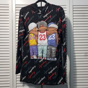 Bailey Apparel Legendary Hustle Graphic Hooded T-Shirt Men's Medium‎ Long Sleeve